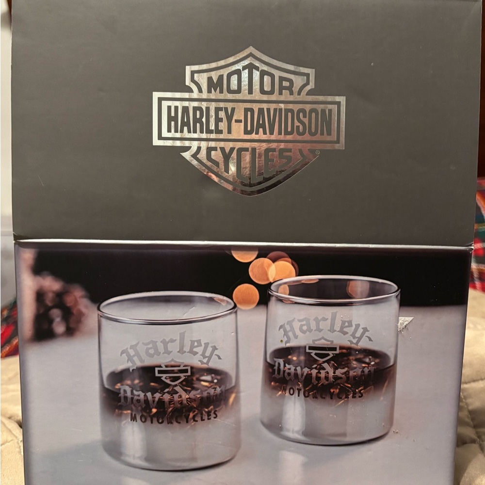 Harley-Davidson Silver Logo Whiskey Glasses